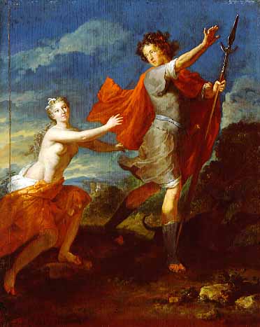 Venus And Adonis by Gerard Hoet